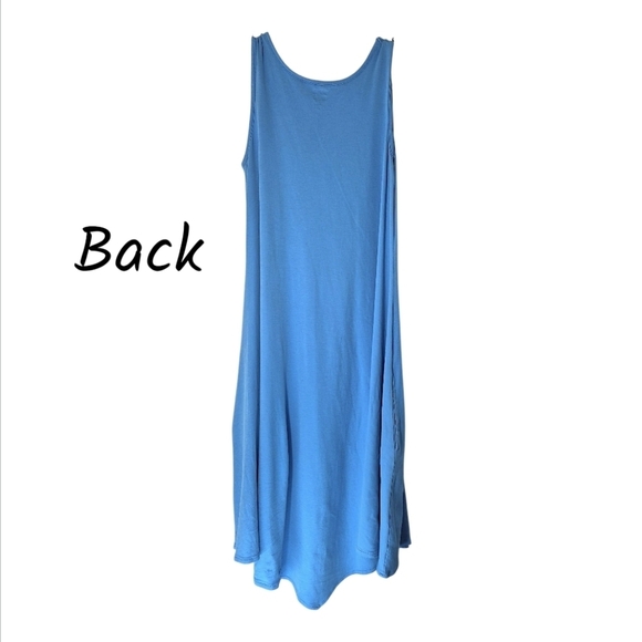 Planet Lauren G Y2K Pima Cotton Fit & Flare cerulean blue Tank Dress Sz 1 (4-8) - Picture 4 of 6